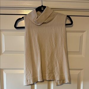 BCBGMaxAzria Sleeveless Open Back Sweater in Cream